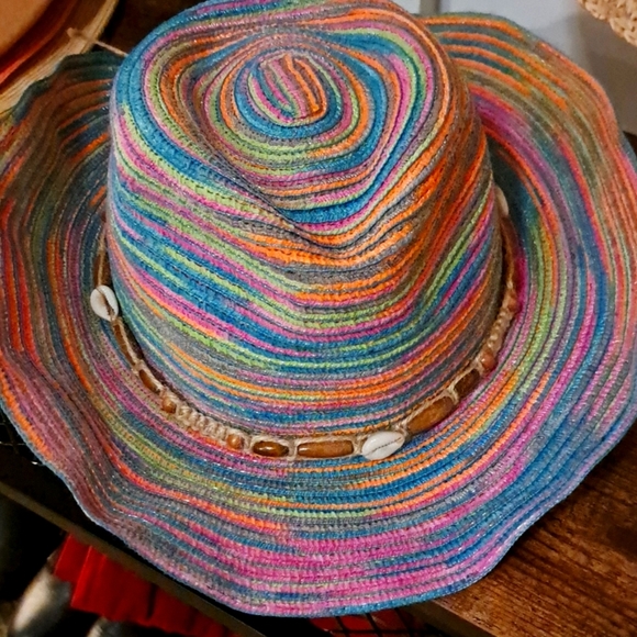 NWOT Multi Colored Cowboy Hat With Removable String - Picture 1 of 3